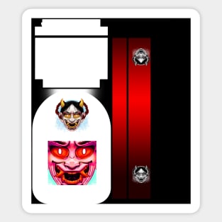 Hannya mask backpack Sticker